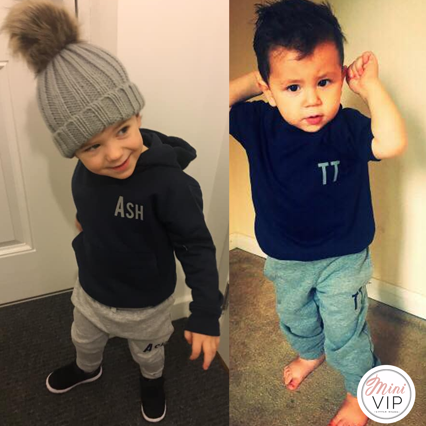 Personalised Navy/Grey Tracksuit Lounge Set