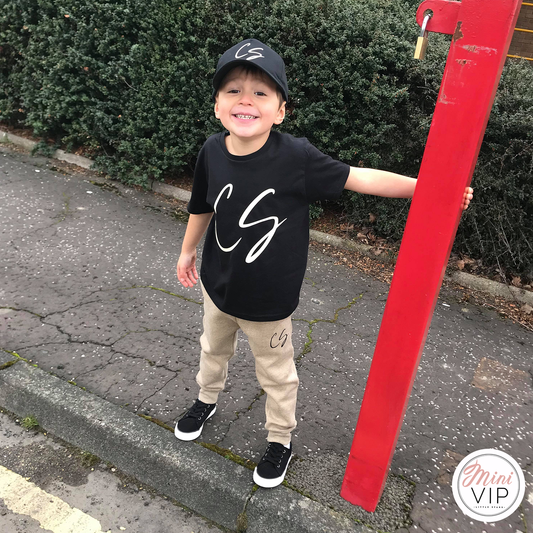 Calligraphy Initials Oatmeal Tracksuit Set