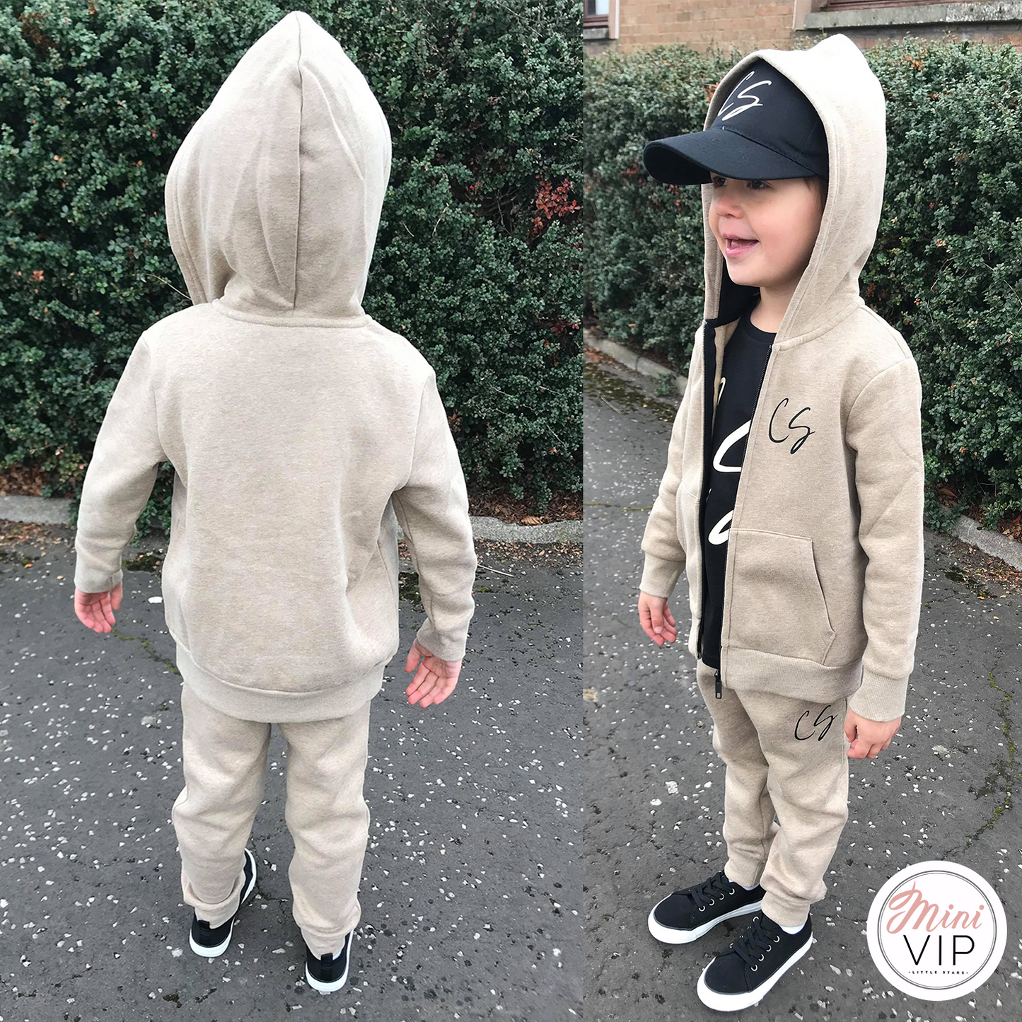Calligraphy Initials Oatmeal Tracksuit Set