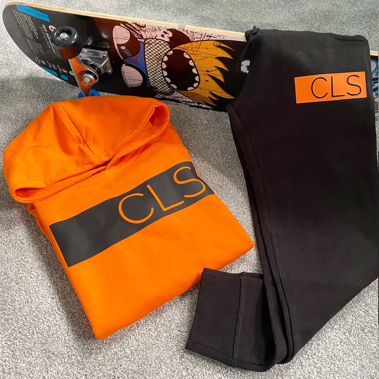 Personalised Black & Orange MiniVIP© Block Tracksuit Lounge Set