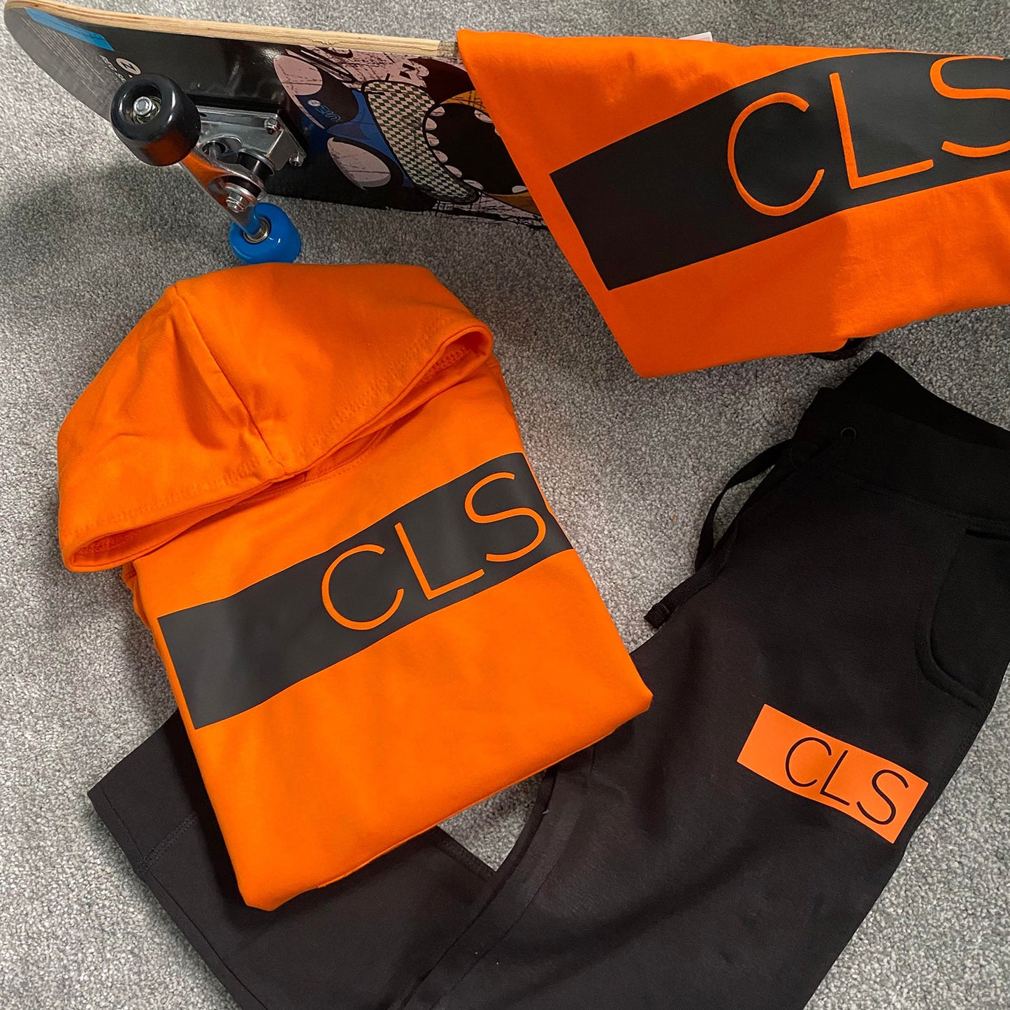 Personalised Black & Orange MiniVIP© Block Tracksuit Lounge Set