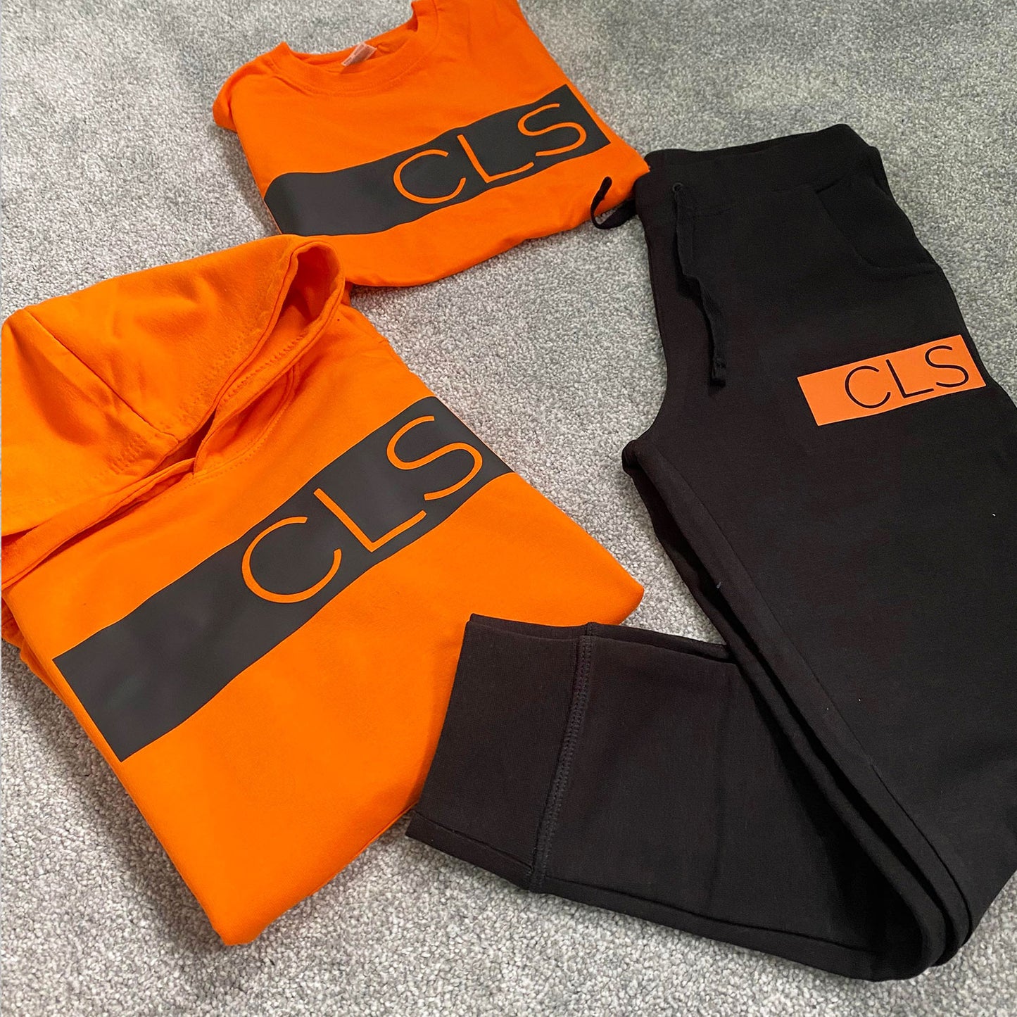 Personalised Black & Orange MiniVIP© Block Tracksuit Lounge Set