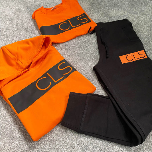 Personalised Black & Orange MiniVIP© Block Tracksuit Lounge Set