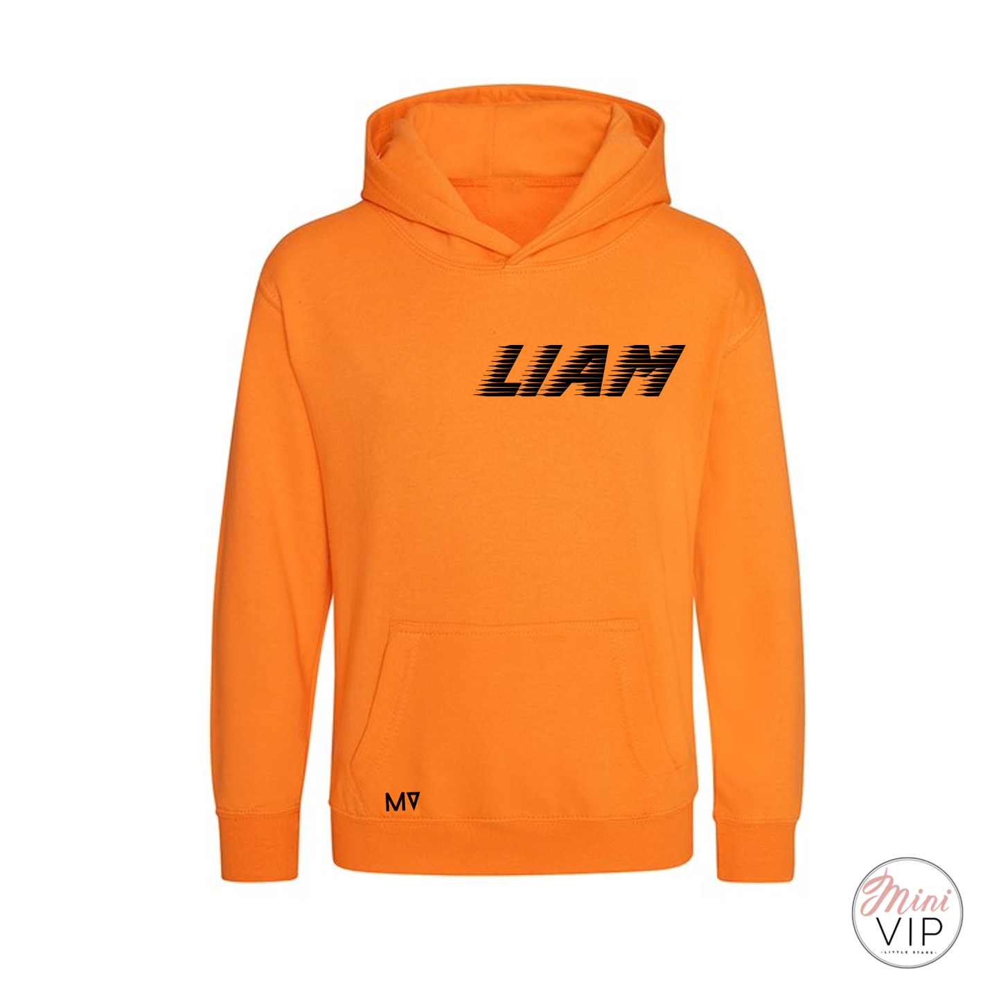 Personalised Orange Speed Way Print Mini VIP Hoodie