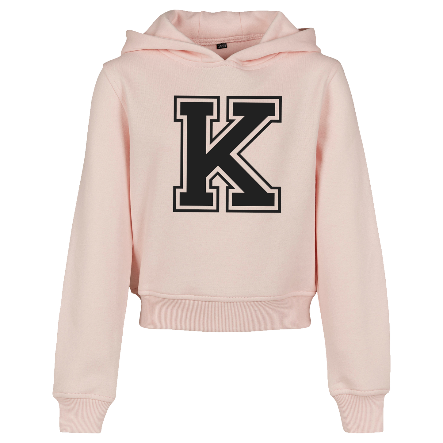 Personalised Varsity Initial Girly Crop Hoodie