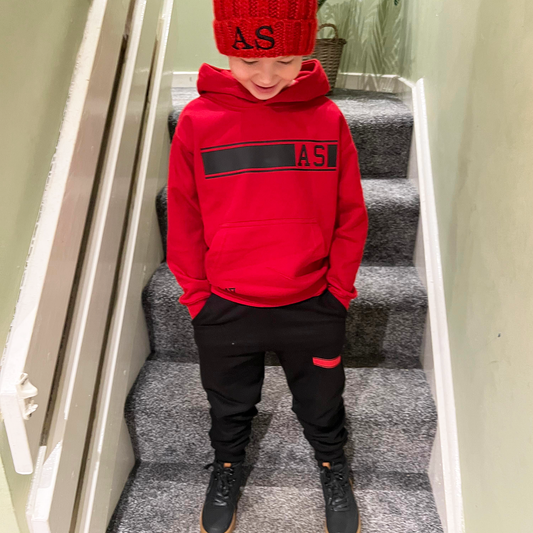 Personalised Red & Black MiniVIP© Block Tracksuit Lounge Set