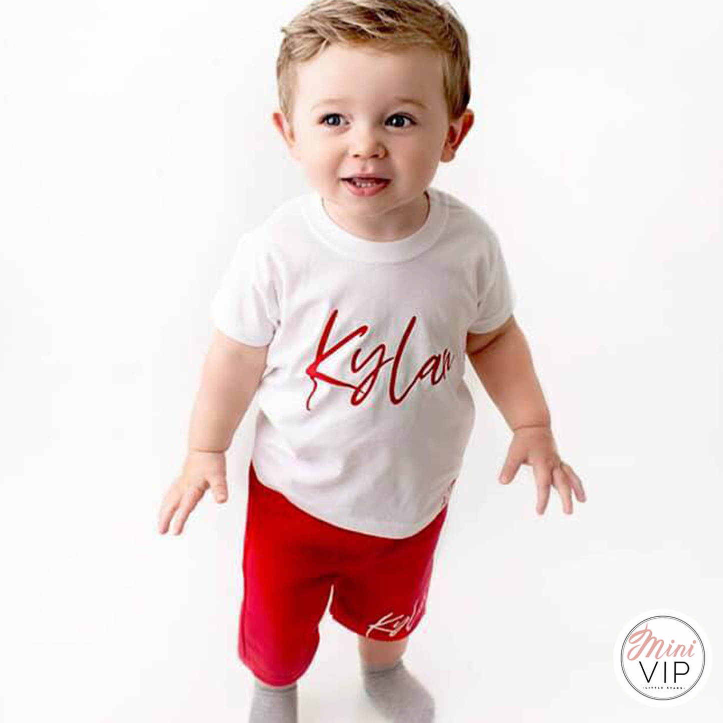 Stylistic Name - Red Shorts & White T-Shirt Summer Set
