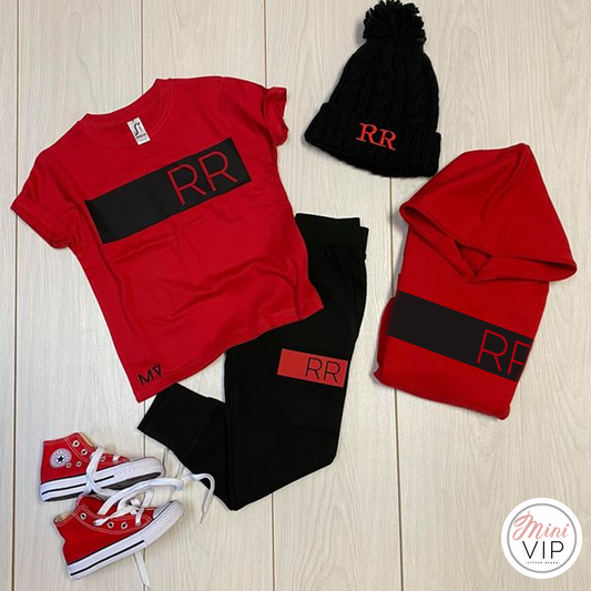 Personalised Red/Black Tracksuit Lounge Set