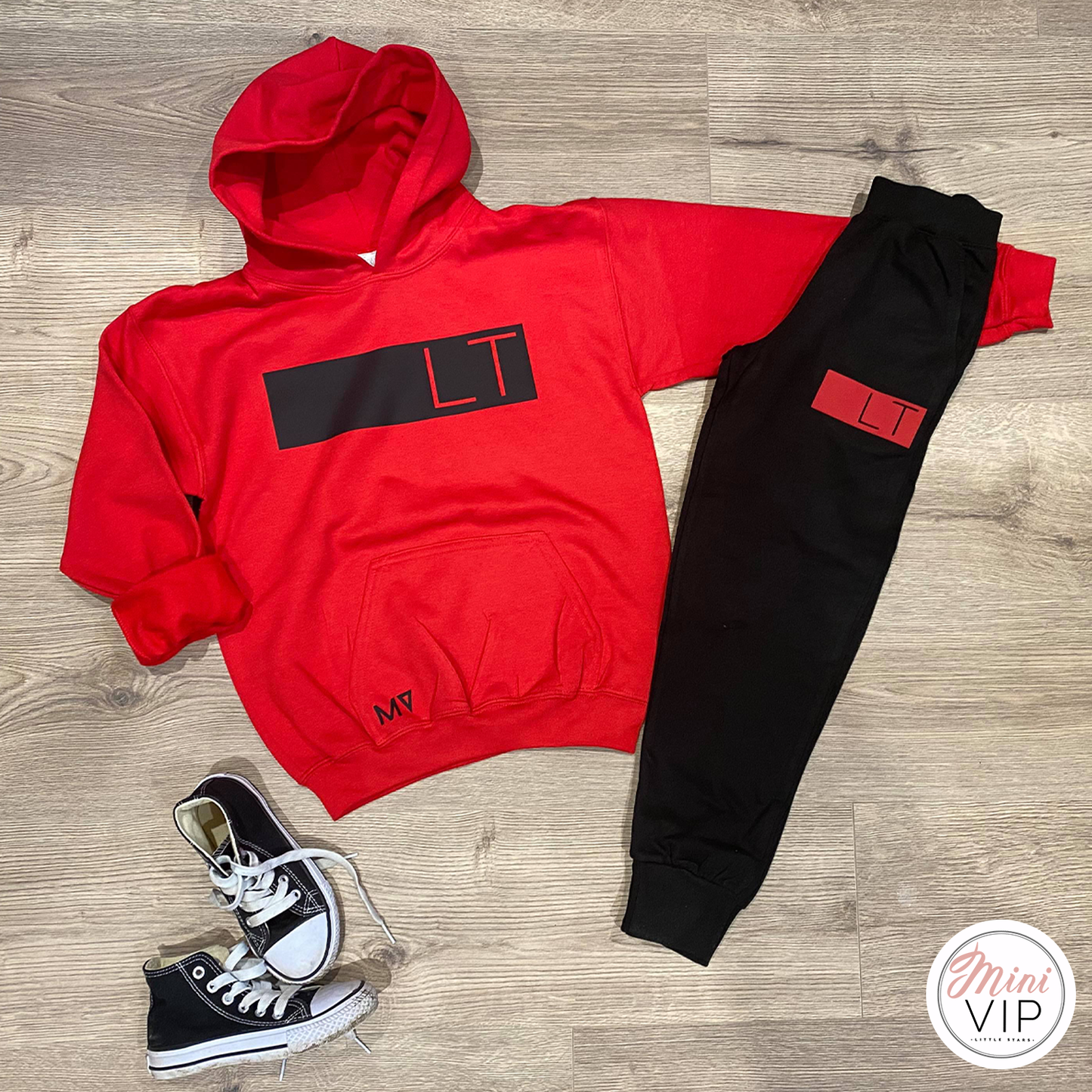 Personalised Red/Black Tracksuit Lounge Set