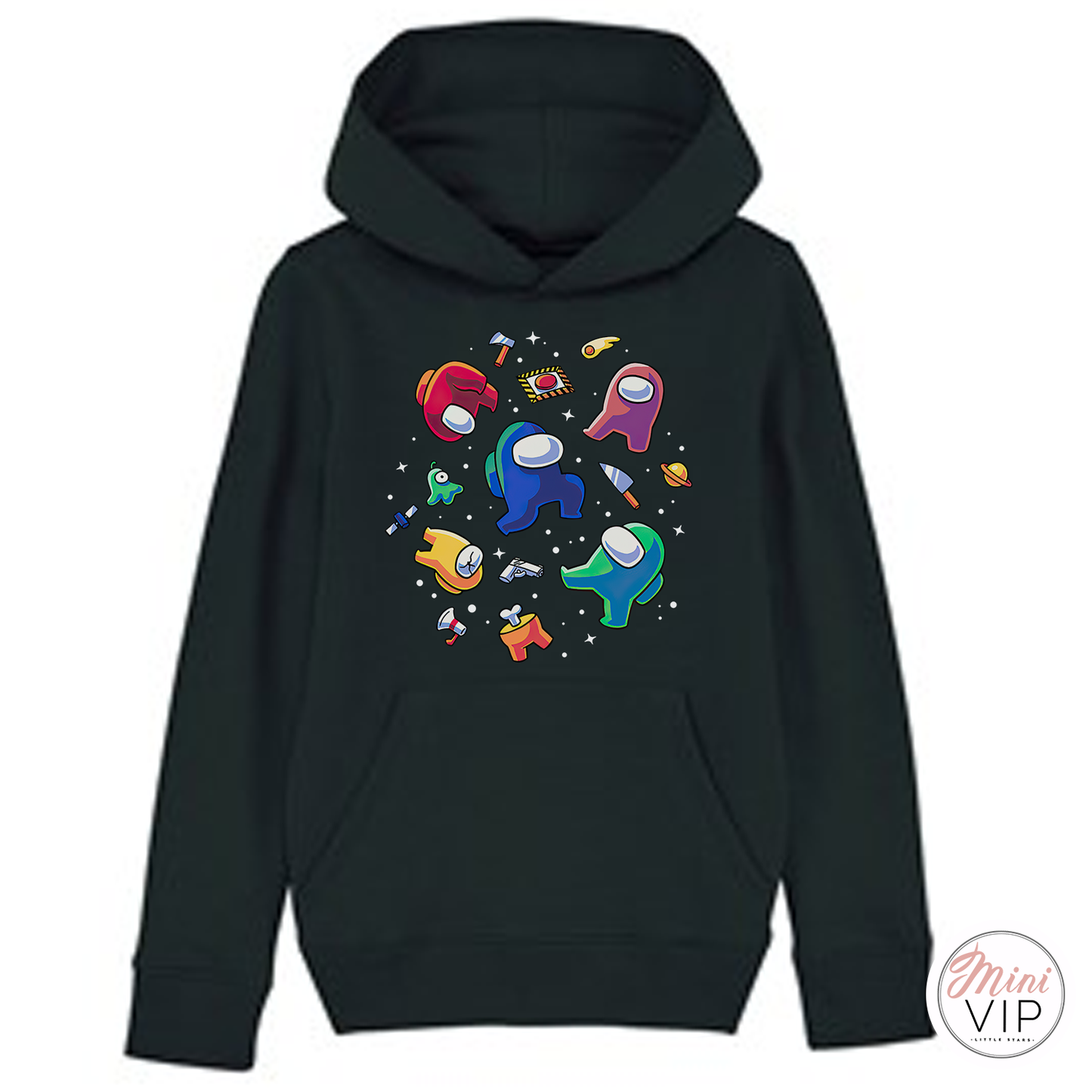 Crewmates in Space Black Hoodie