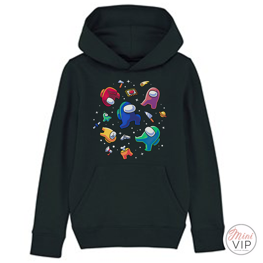 Crewmates in Space Black Hoodie