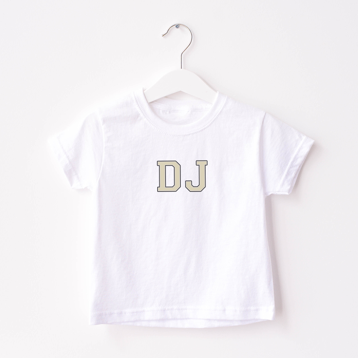 MiniVIP© Personalised Varisty Letters White T-Shirt