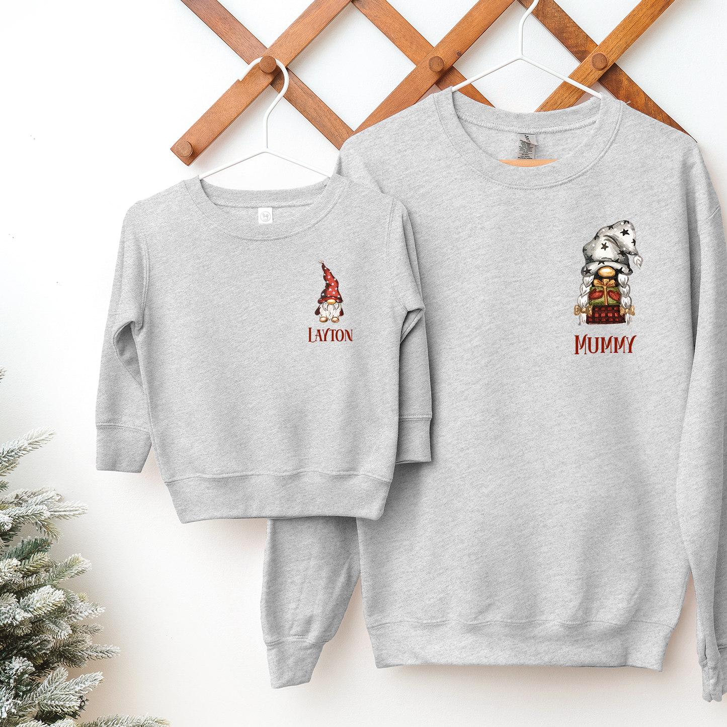 Personalised Christmas Gonk Festive Grey Sweatshirt