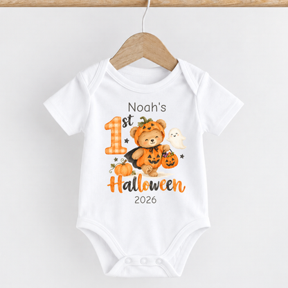 Personalised 1st Hallwoeen Baby Vest / Sleepsuit