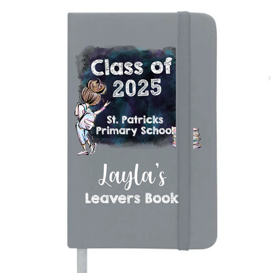 Personalised A6 Hardback Cover School Leavers Messages Notebook - more colour options!