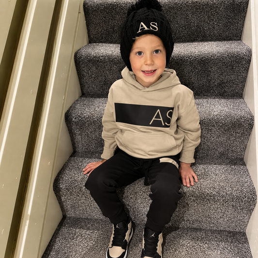 Personalised Black & Stone MiniVIP© Block Tracksuit Lounge Set