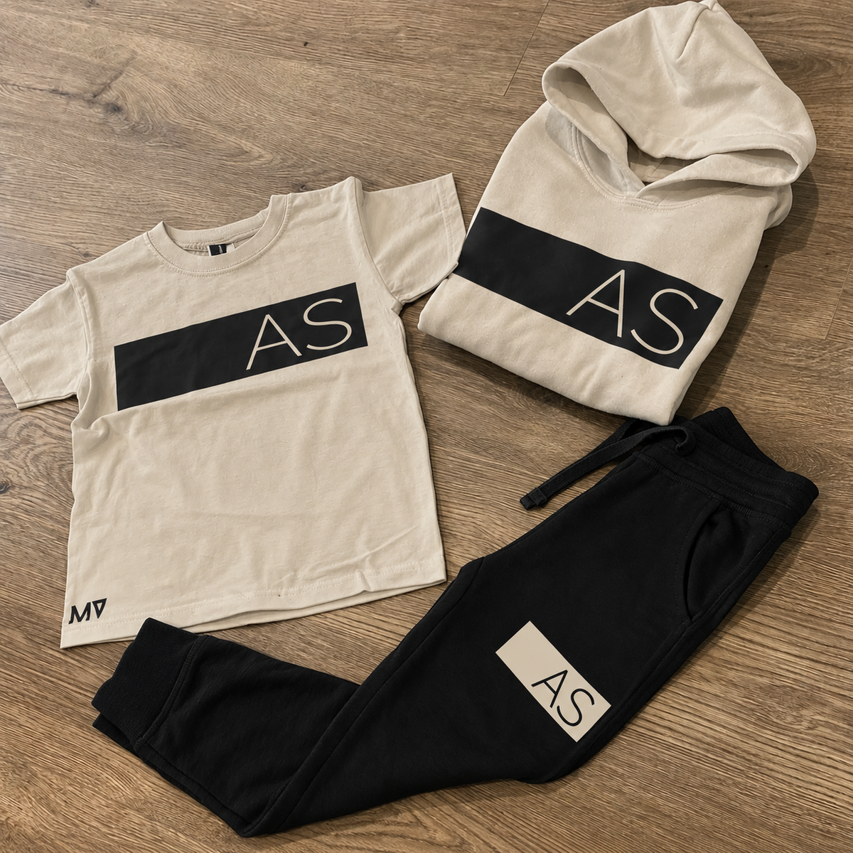 Personalised Black & Stone MiniVIP© Block Tracksuit Lounge Set