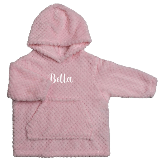 Personalised Embroidered Baby / Infant Cosy Oversized Hoodie - Baby Pink