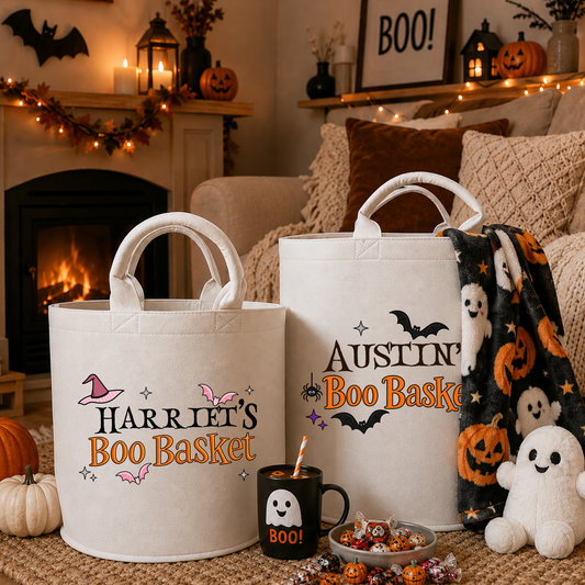 Personalised Boo Basket Halloween Trug