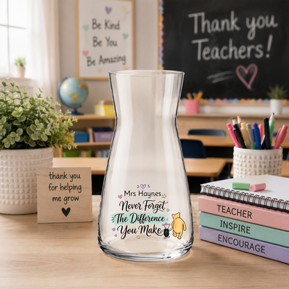 Personalised Don't Forget The Difference You Make Glass Vase Gift