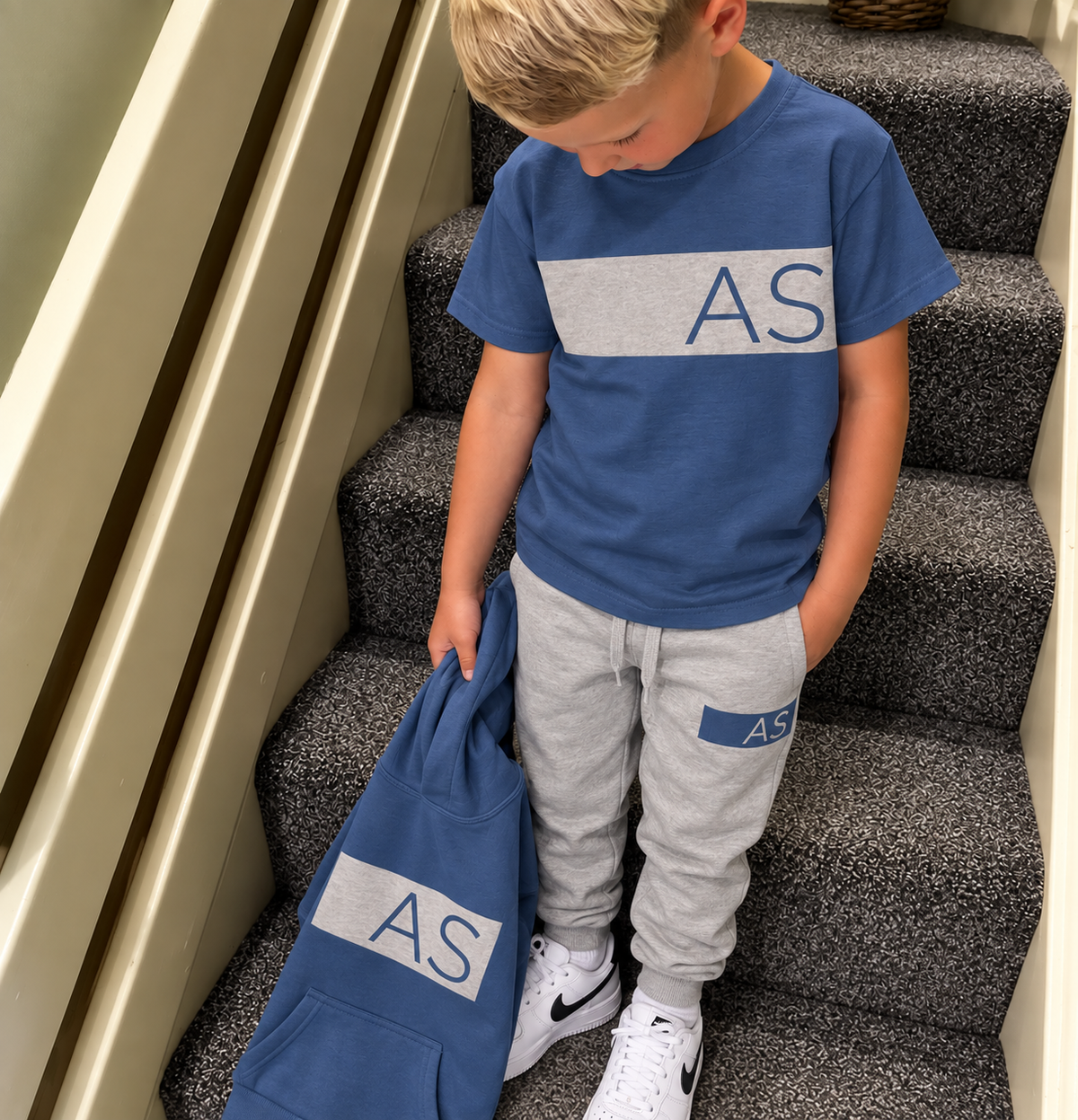 Personalised Grey AirForce MiniVIP© Block Tracksuit Lounge Set