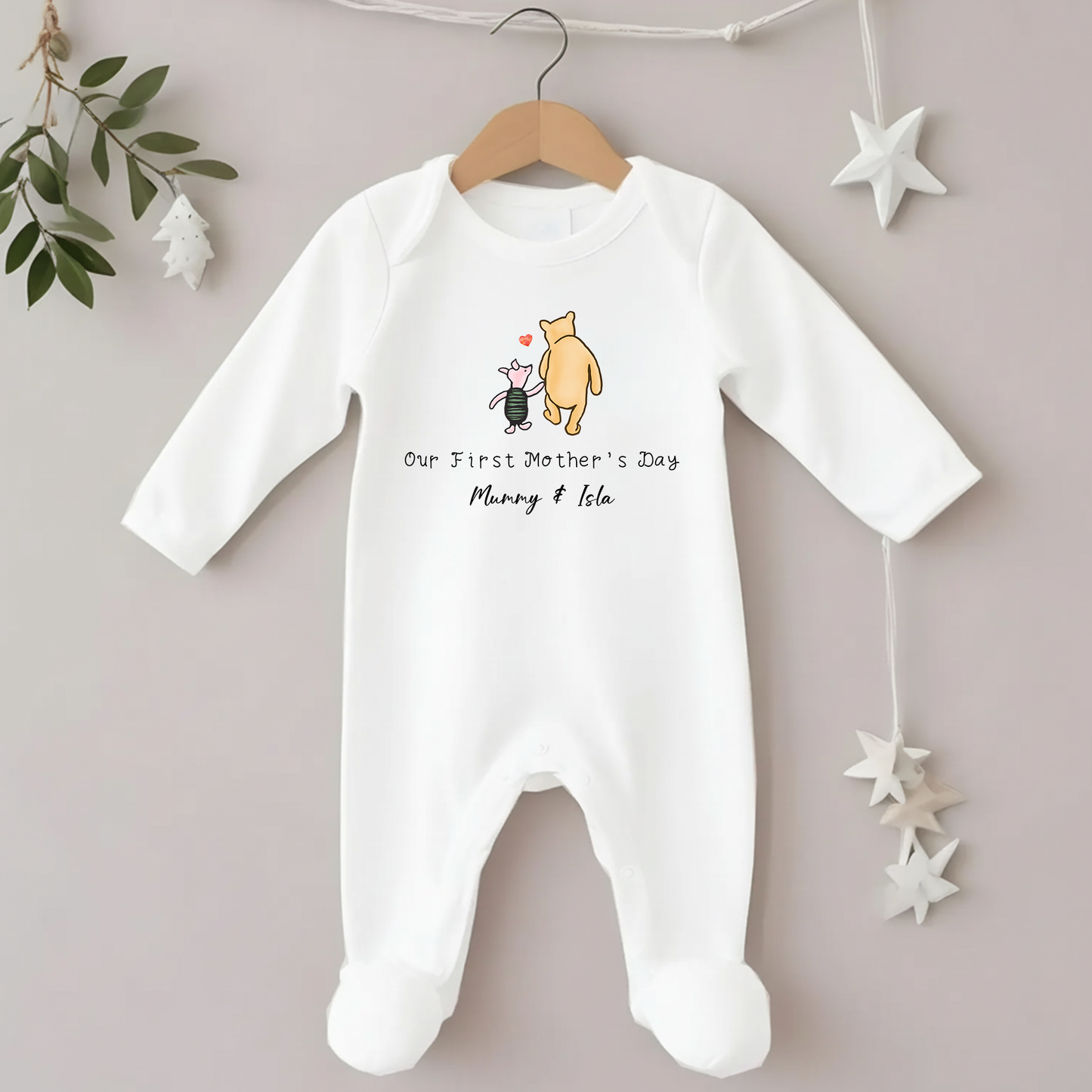 Personalised Our First Mother's Day Baby Vest / Sleepsuit