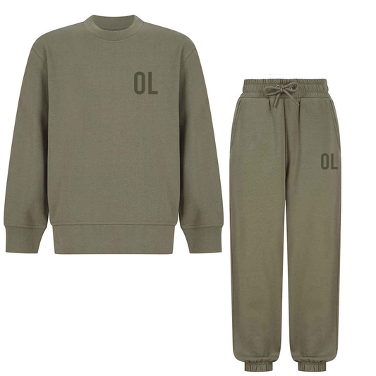 Personalised Khaki Tracksuit - Joggers & Sweatshirt