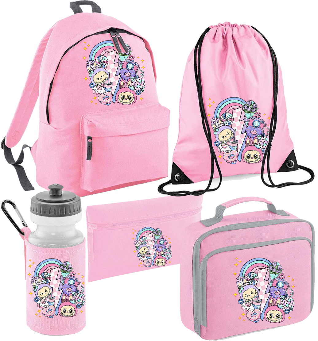 Back to School Little Bubu Monsters Baby Pink Set