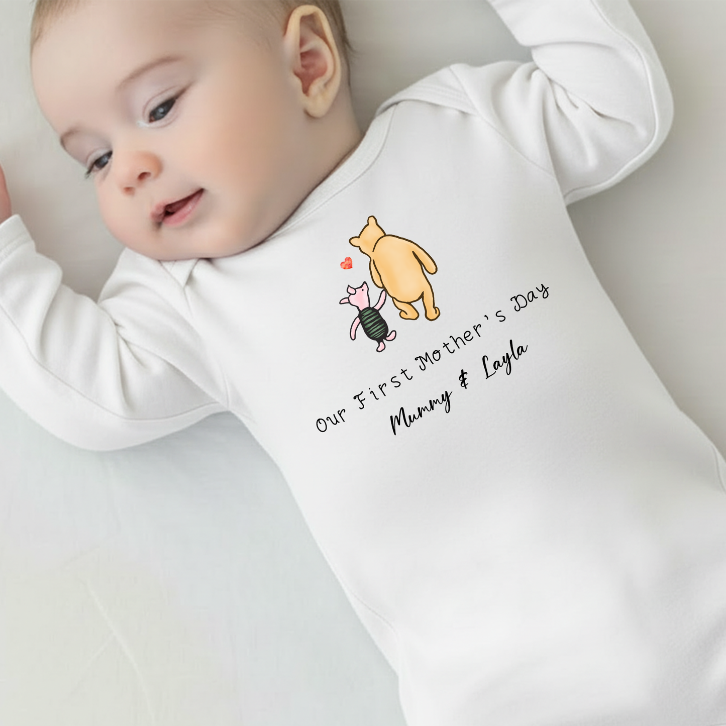 Personalised Our First Mother's Day Baby Vest / Sleepsuit