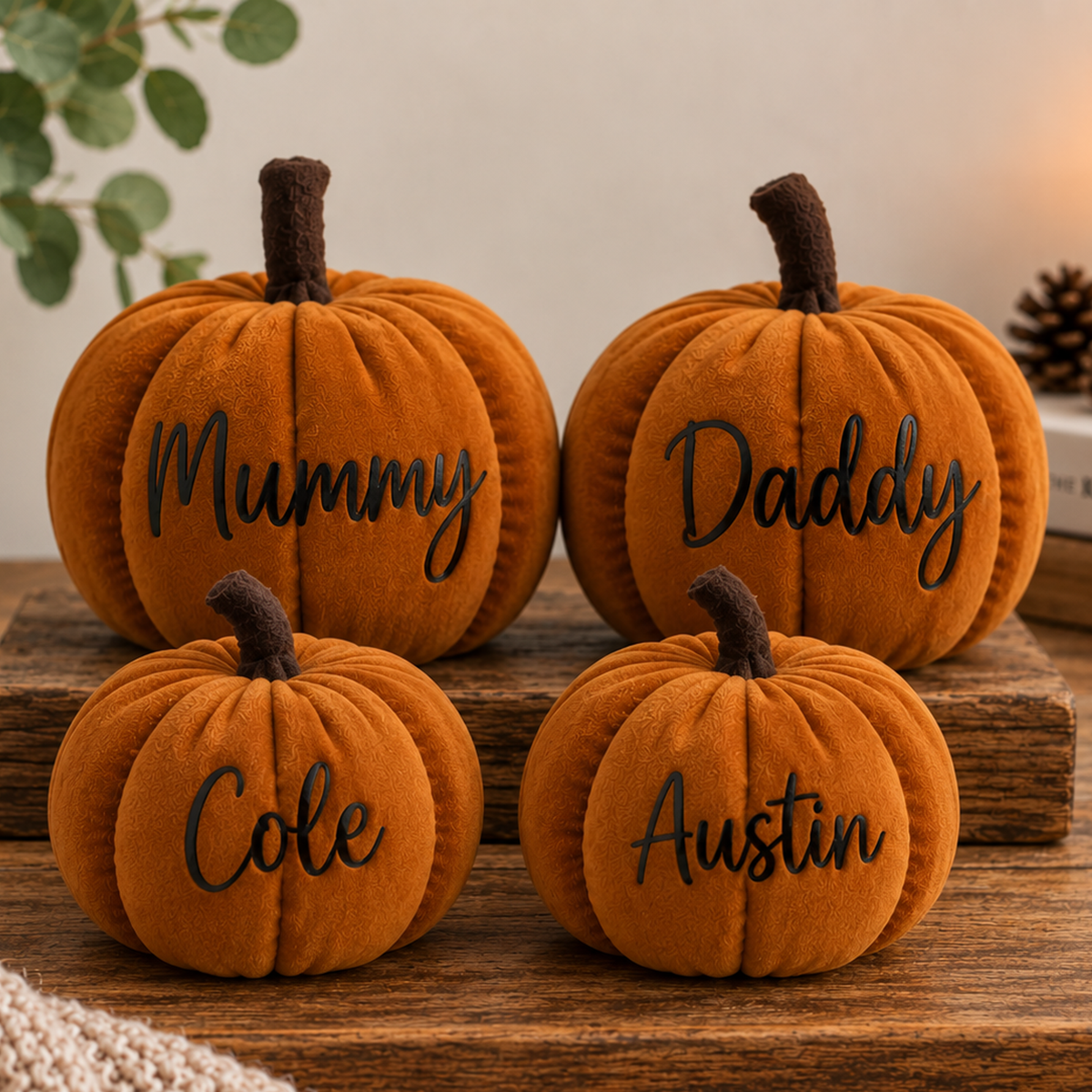 Personalised Autumn Halloween Plush Pumpkin Pumpkins (different sizes available)