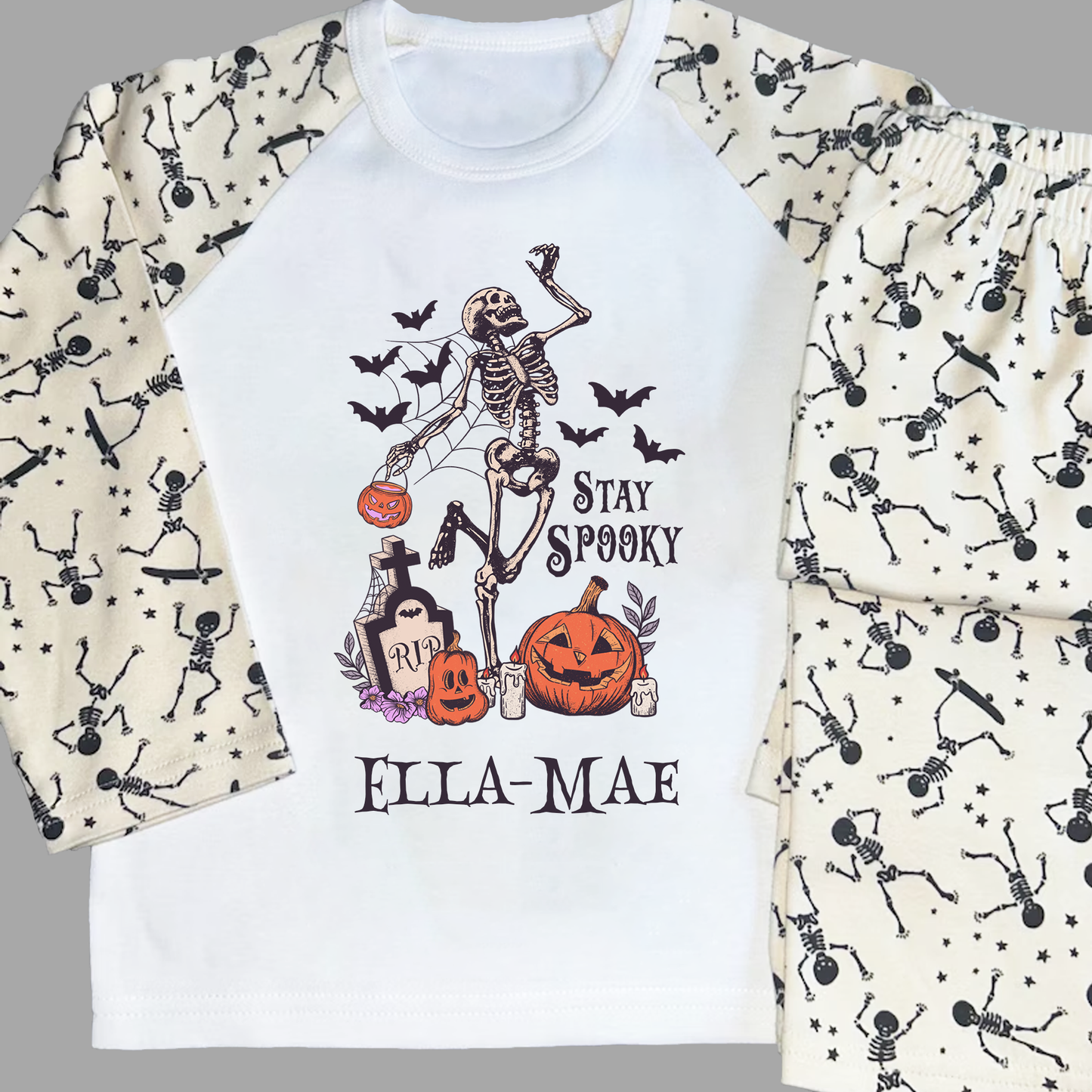 Stay Spooky Skeleton Halloween Pajamas PJs