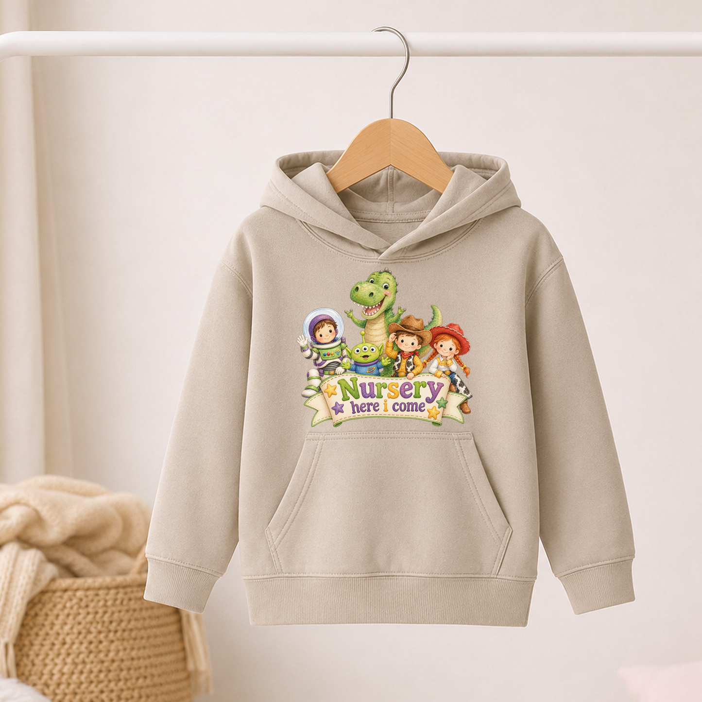 Nursery Here I Come Hoodie - personalised