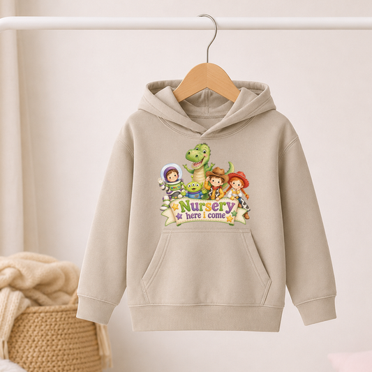 Nursery Here I Come Hoodie - personalised