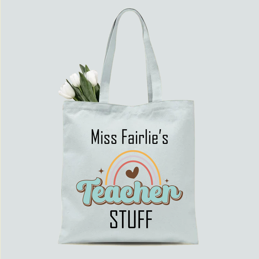 Personalised Teacher's Stuff Tote Bag