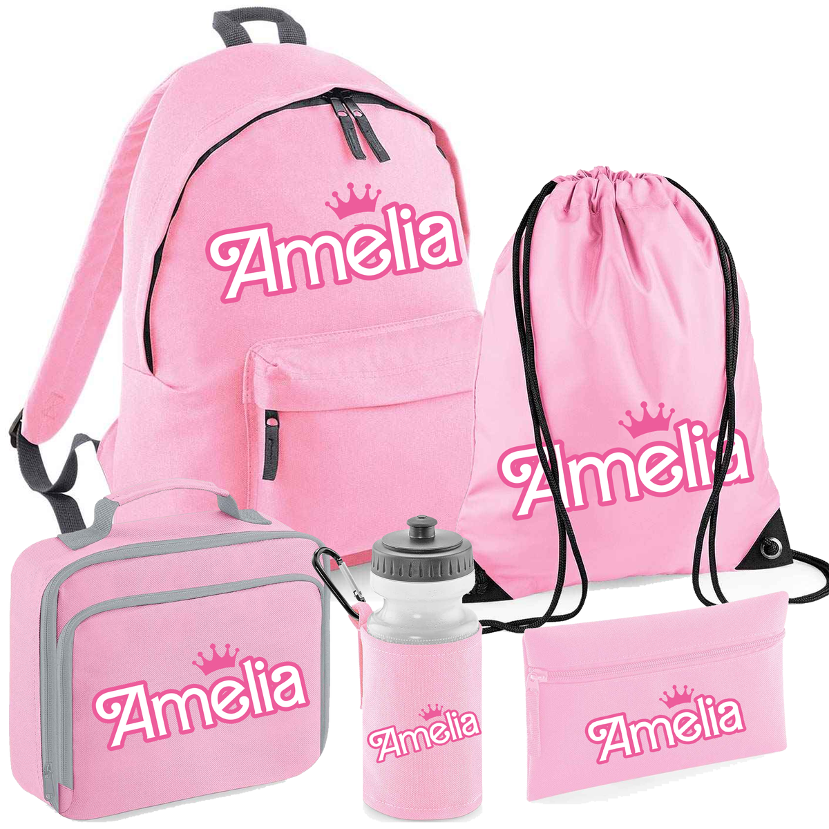 Personalised Barbie Pink Back to School Set - more options available