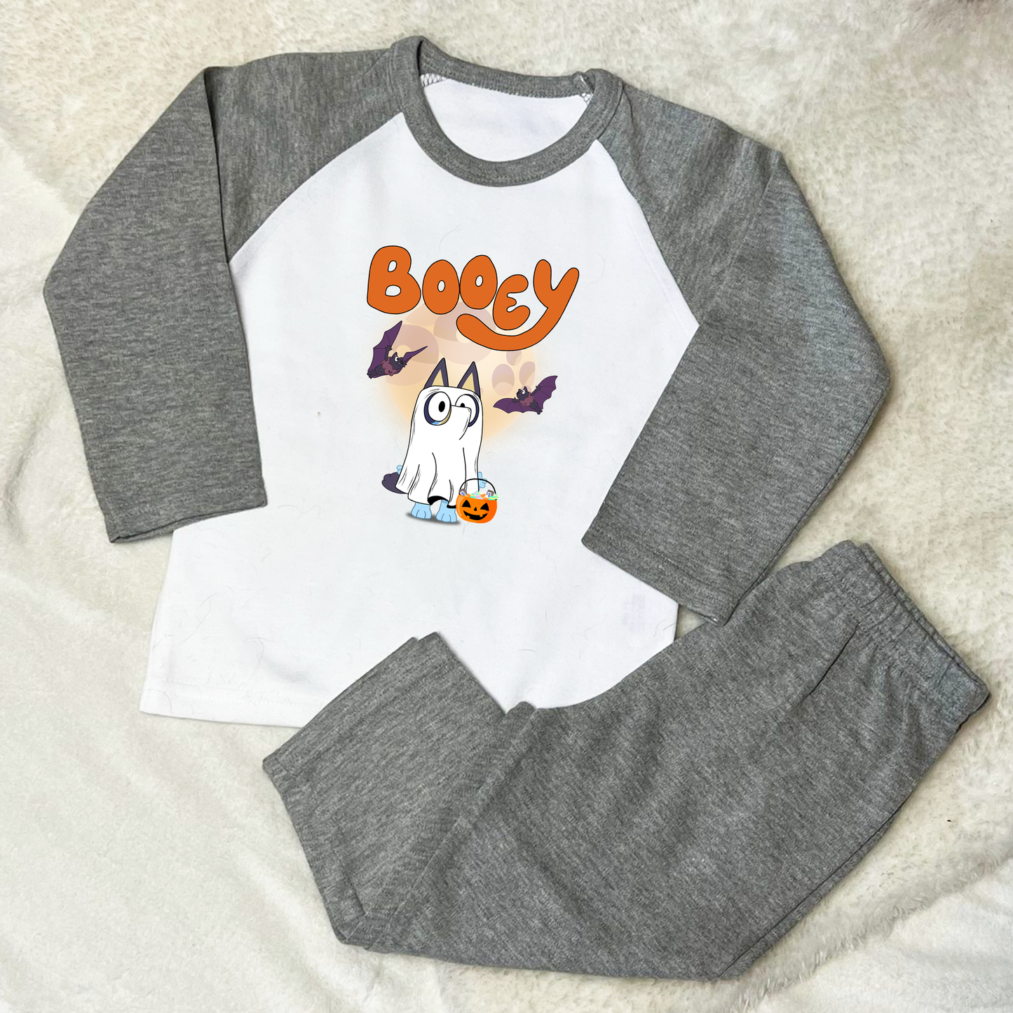 Booey Halloween Grey PJs Pyjamas - personalisation optional