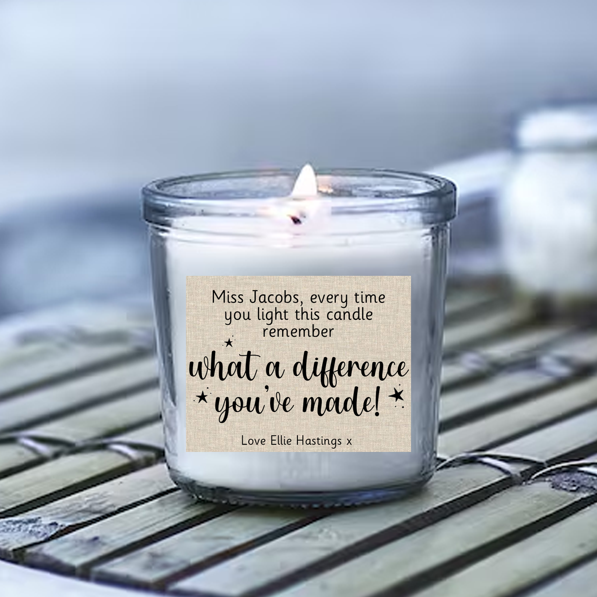 Personalised What A Difference You Make Teacher - Scented Candle