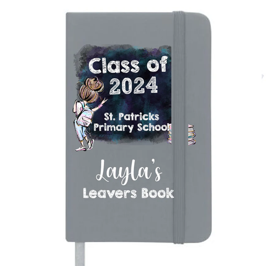 Personalised A6 Hardback Cover School Leavers Messages Notebook - more colour options!