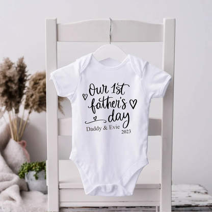 Our First Father's Day Personalised Baby Vest – ShopMiniVIP