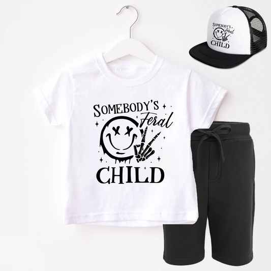 Somebody's Feral Child Shorts & T-Shirt Set