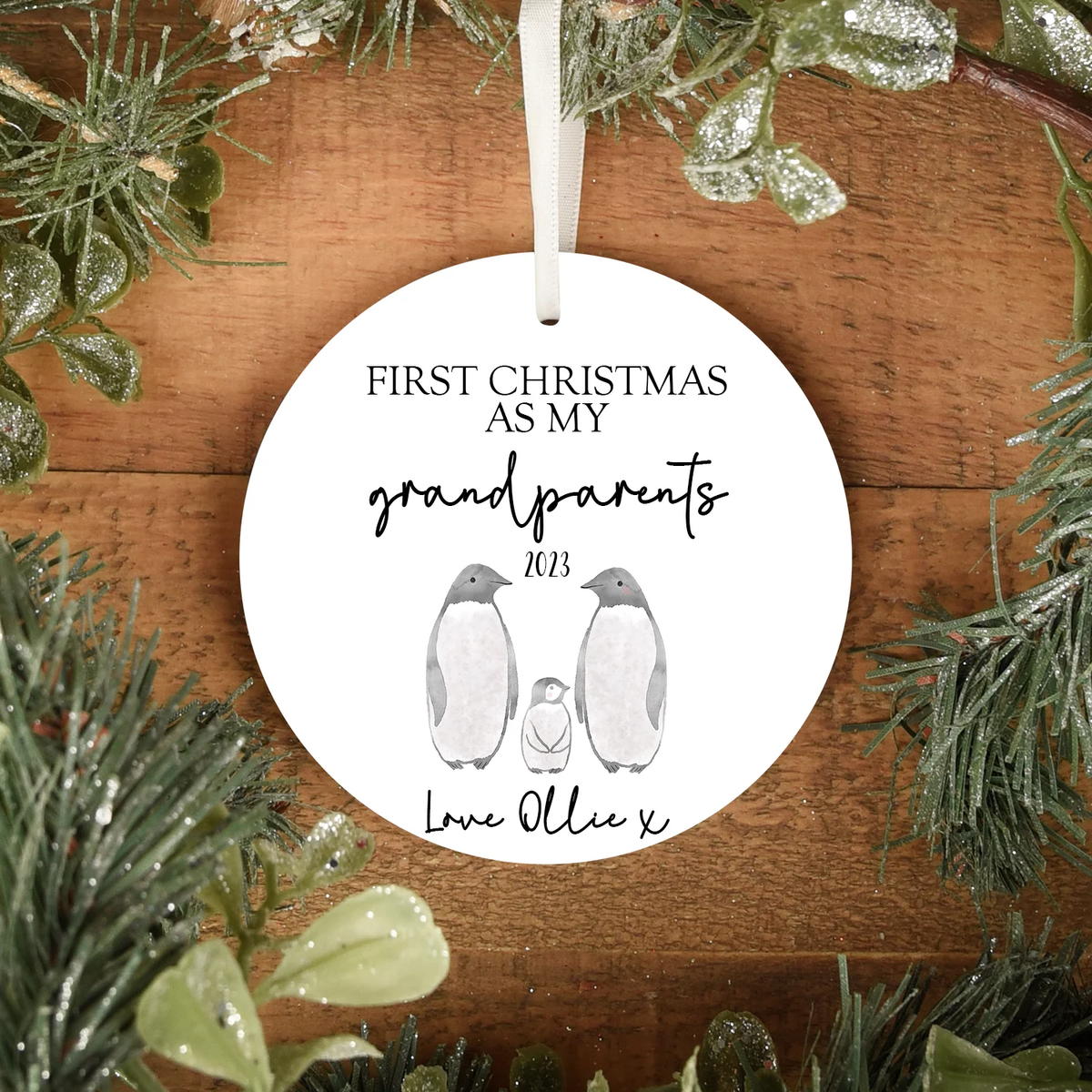 Personalised First Christmas as Grandparents - Christmas Tree Ceramic Decoration