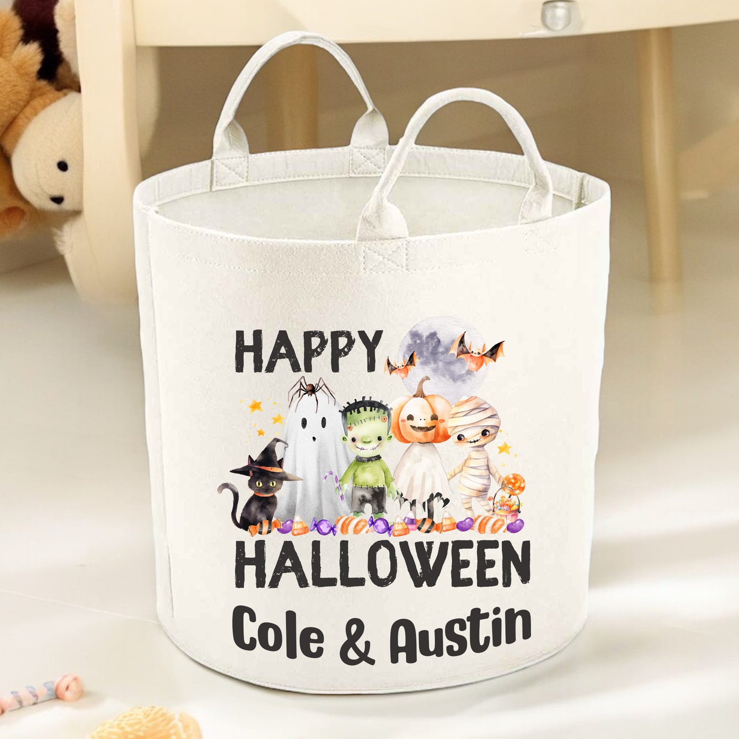 Personalised Halloween Treat Boo Basket Halloween Trug