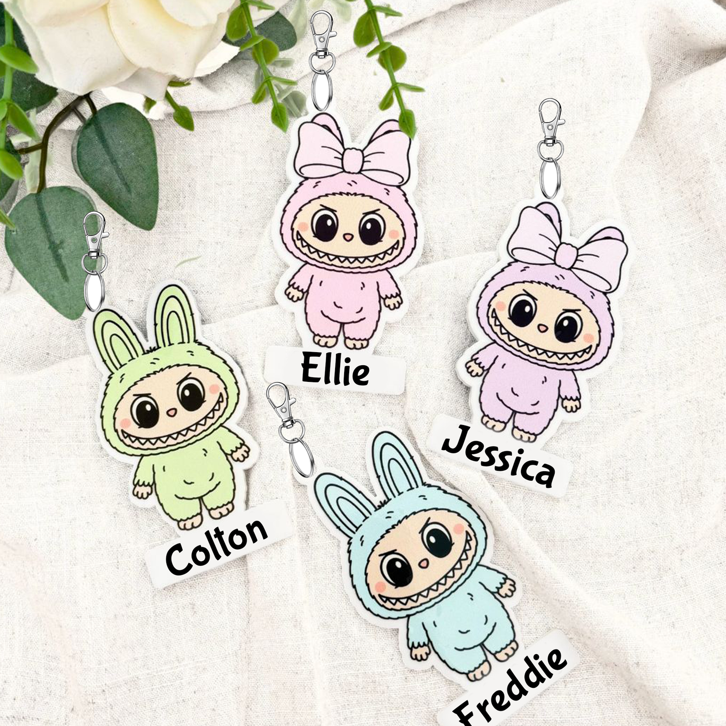 Personalised Bubu Monster Keyring Bag Clip