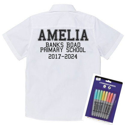 Personalised Name Leavers School Shirt - Autographs / Signatures Keepsake