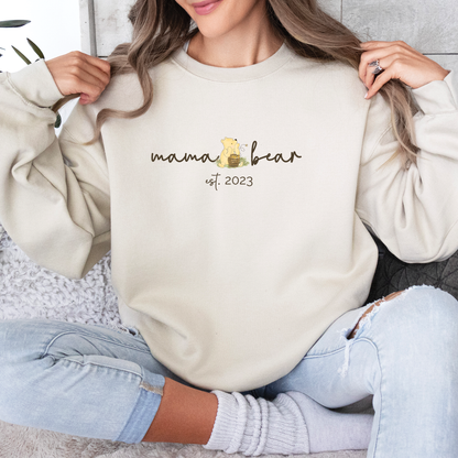 Personalised Mama Bear Sweatshirt - childrens name(s) on sleeve - more colours available