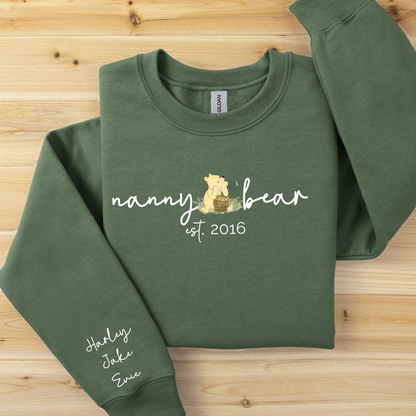 Personalised Mama Bear Sweatshirt - childrens name(s) on sleeve - more colours available