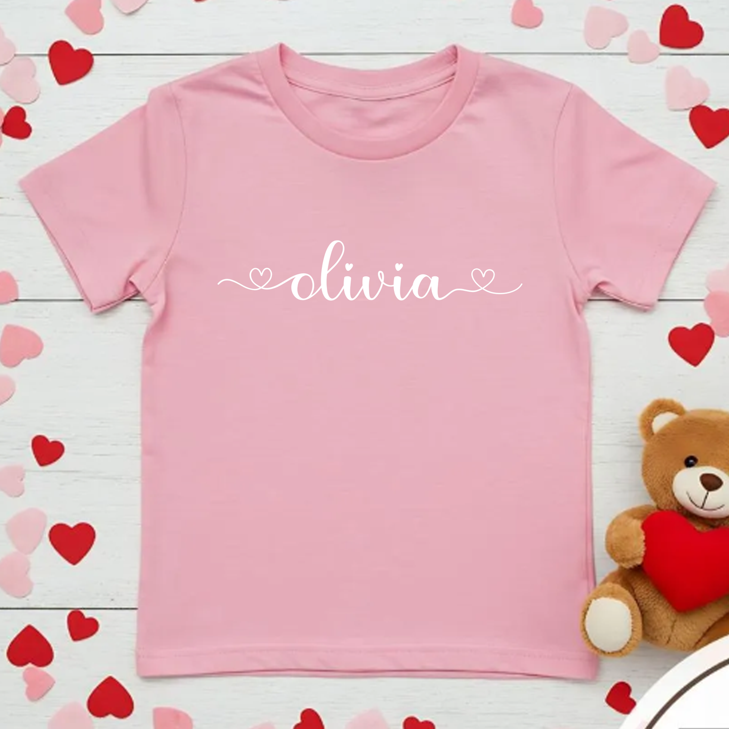 Personalised Name in Hearts T-Shirt