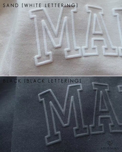 Personalised Sleeve Mama Sweatshirt - PUFF Print