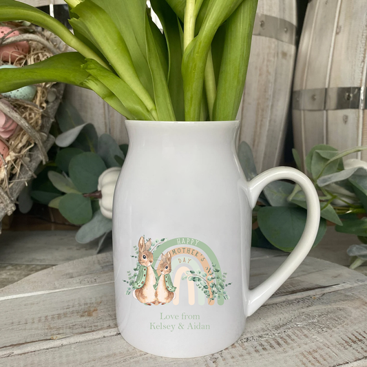 Personalised Happy Mother's Day Milk Jug Ceramic Vase Gift