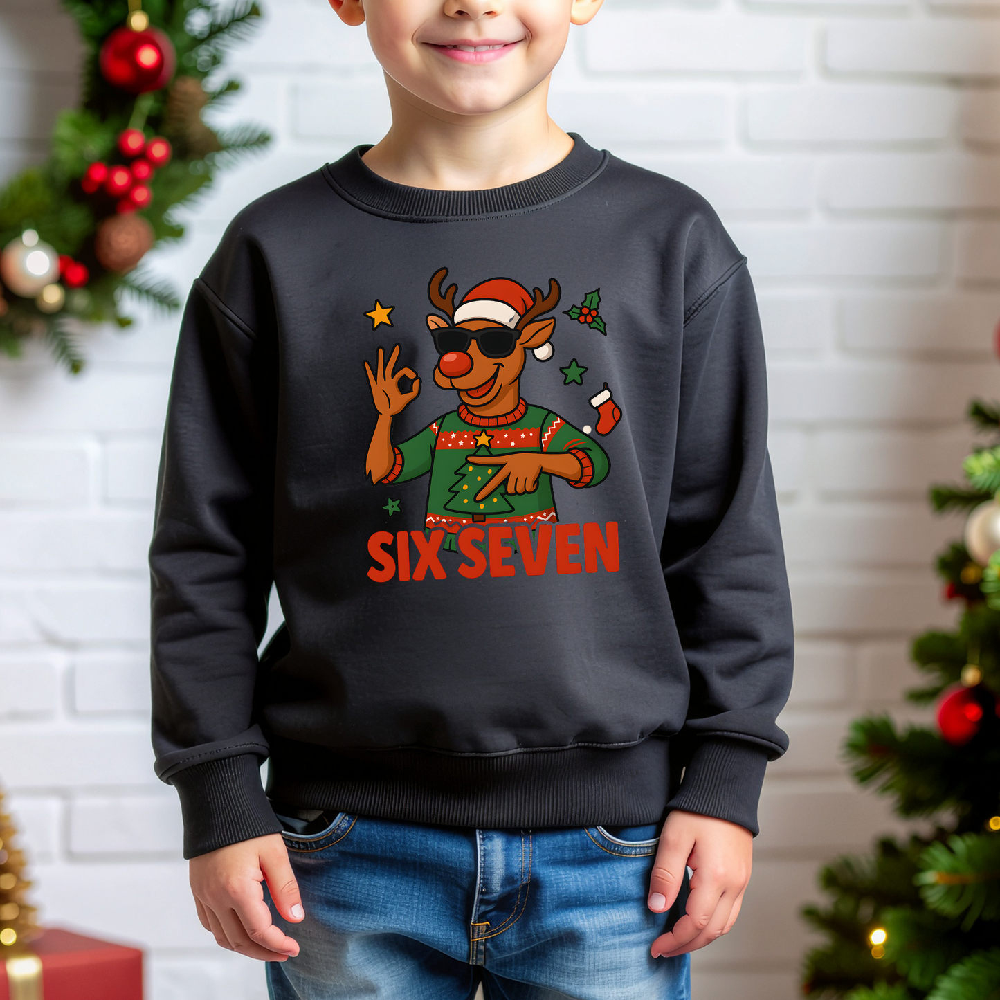 Reindeer 6-7 Christmas Sweatshirt Jumper